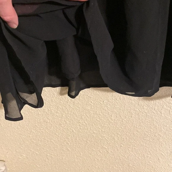 Black Dress with White Lace Cutout Sections Size 10 - Picture 11 of 13